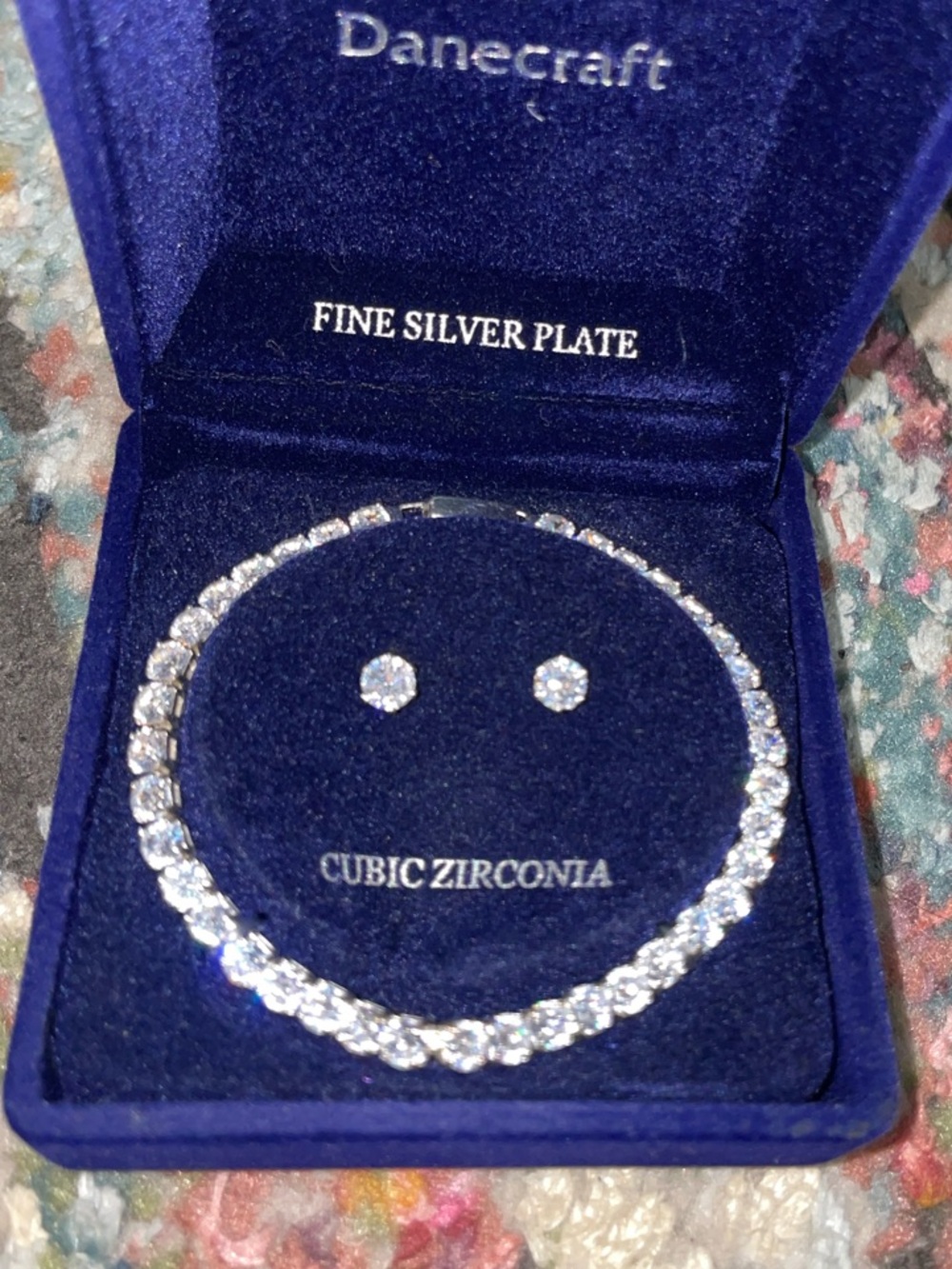 Craft Silver-Tone Cubic Zirconia Necklace and Stud Earrings - Silver